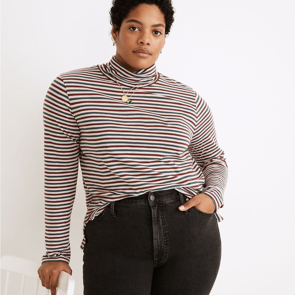 Madewell Herrick Stripe Whisper Cotton Turtleneck.
